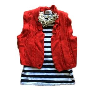 Pendleton Red Wool Vest Vintage 100% virgin wool cropped button up 70s